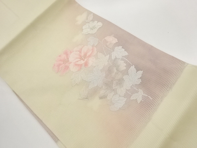 JAPANESE NAGOYA OBI FOR SUMMER / WOVEN FLOWER